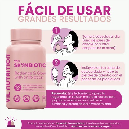 Vil SkynBiotic™ – El probiótico que ilumina tu piel desde adentro y reestablece el brillo de tu rostro